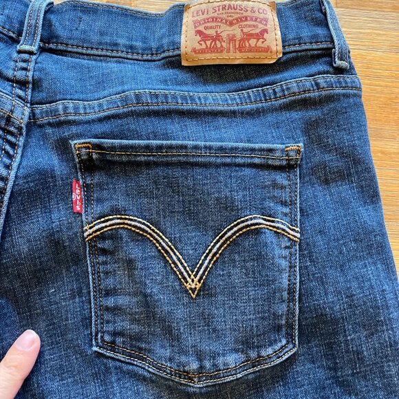 Levi's Classic Bootcut medium‎ wash highrise stretch denim jean size 12 - Picture 3 of 6